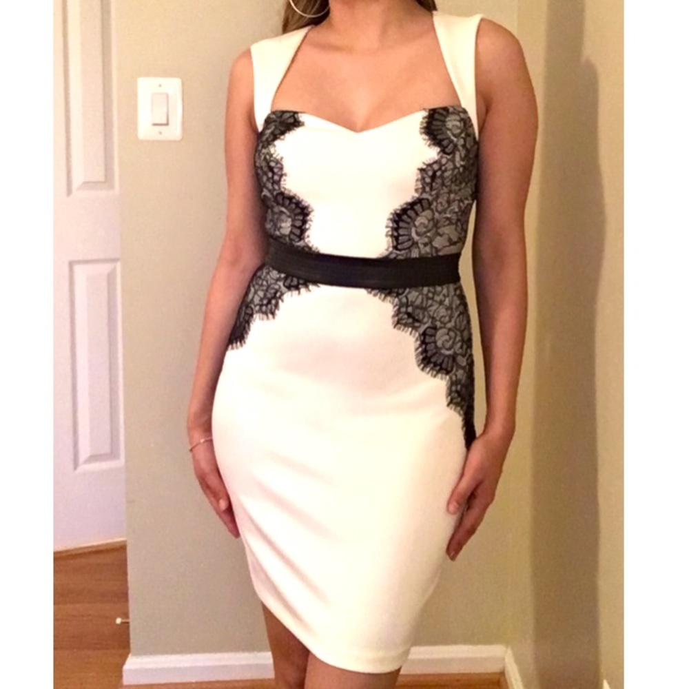 🎗HP 🎗White black cocktail dress